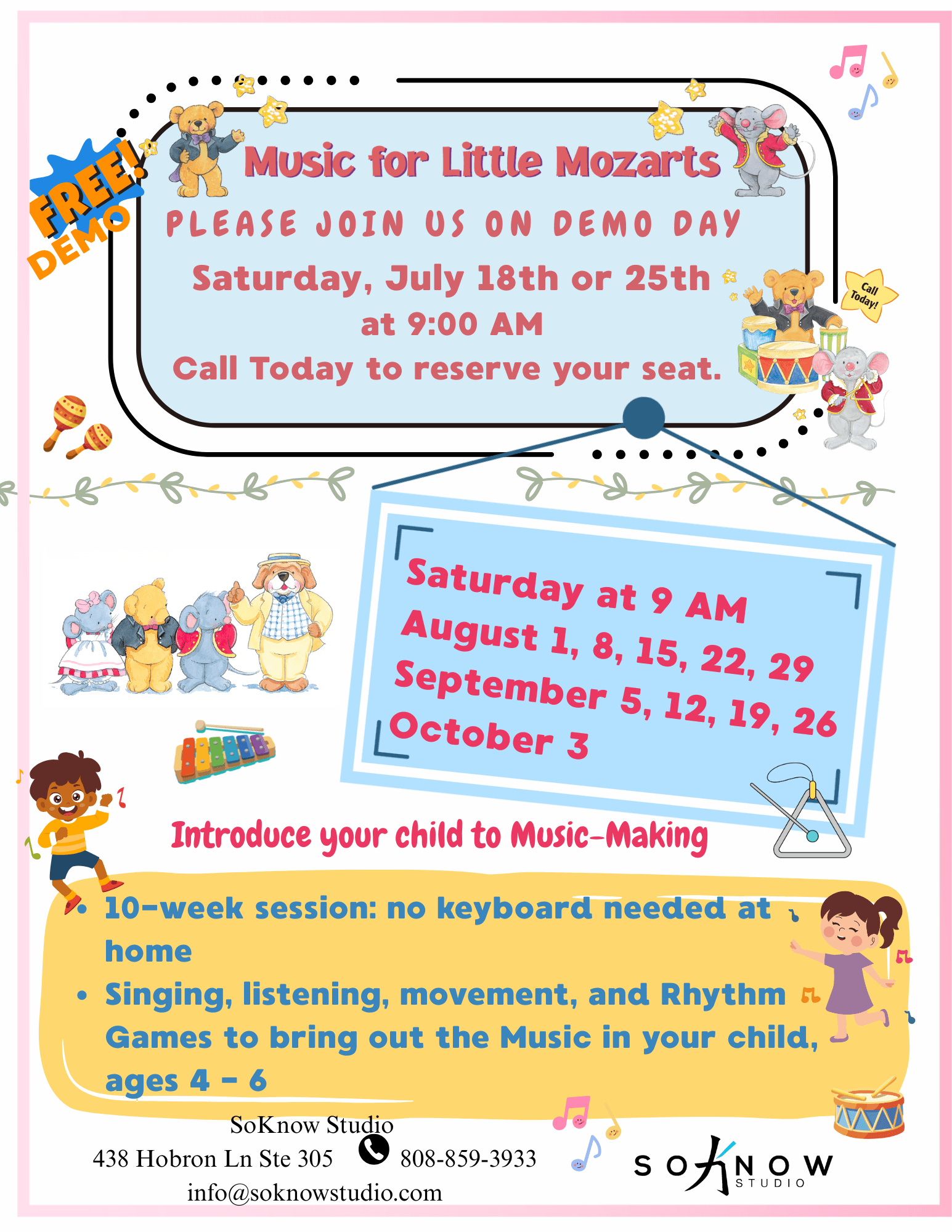 New Music for Little Mozarts sessions Summer 2026!
